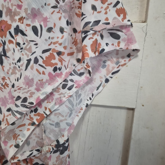 NWOT Multicolor Floral Mandarin Collar Blouse – Size XL - Picture 3 of 5